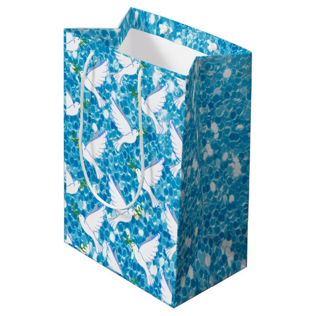 Sac Cadeau Moyen Les colombes (Dos Angle)