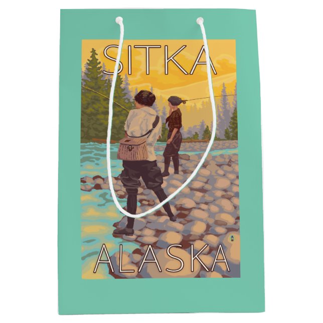 Sac Cadeau Moyen Les femmes pilotent la pêche - Sitka, Alaska (Devant)