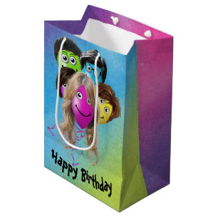 Sac Cadeau Moyen Les gens amusants Ballons d'anniversaire sur Rainb