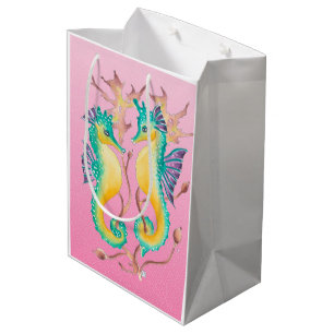 Sac Cadeau Moyen les hippocampes dentellent le verre souillé