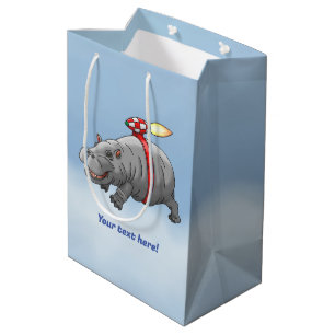 Sac Cadeau Moyen L'hippopotame fusée merveilleux