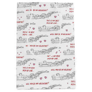 Sac Cadeau Moyen Ligne de ramassage Valentine Funny Truck Lover