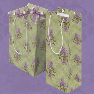Sac Cadeau Moyen Lilac Dreams Style Vintage Vert Antique Damask