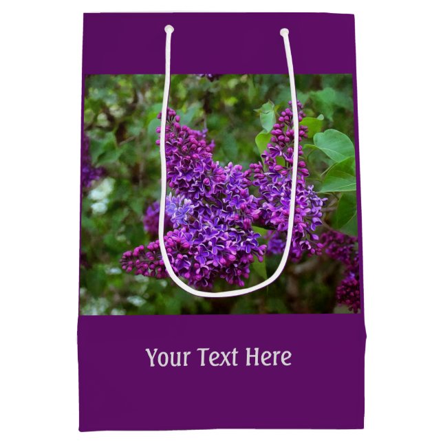 Sac Cadeau Moyen Lilacs pourpres le jour du printemps (Dos)