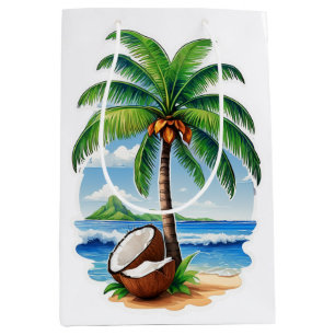Sac Cadeau Moyen L'île tropicale des Cocotiers