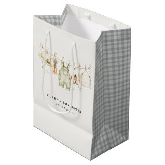 Sac Cadeau Moyen Linge de ferme rustique aquarelle Baby Shower