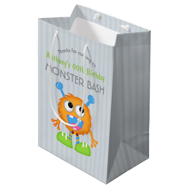 Sac Cadeau Moyen Little Monster thème Anniversaire Fête Invité Fave (Devant Angle)