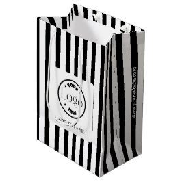Sac Cadeau Moyen Logo d'affaires en noir et blanc