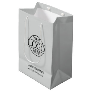 Sac Cadeau Moyen Logo d'entreprise moderne en gris clair