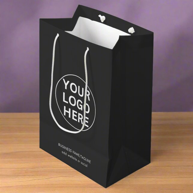 Sac Cadeau Moyen Logo gris l Professionnel Entreprise Entreprise (Créateur téléchargé)