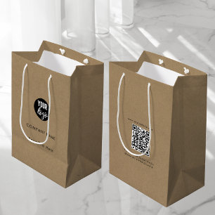 Sac Cadeau Moyen Logo professionnel personnalisé QR Code Social Med