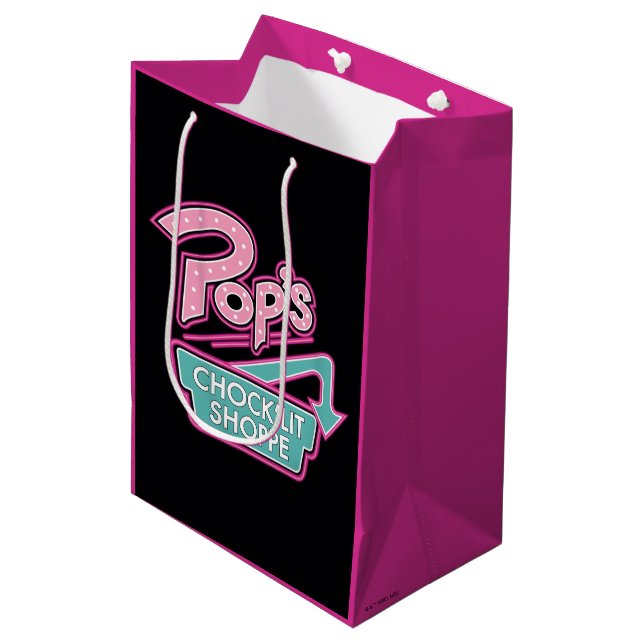 Sac Cadeau Moyen Logo rose du magasin Chock'Lit de Pop (Devant Angle)
