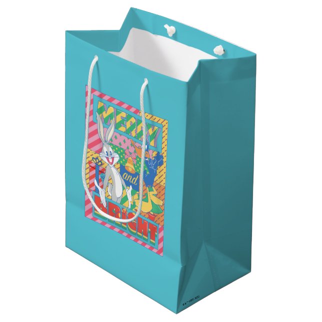 Sac Cadeau Moyen LOONEY TUNES™ | Joyeux Noël (Devant Angle)