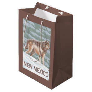 Sac Cadeau Moyen Loup gris StandingNew Mexique