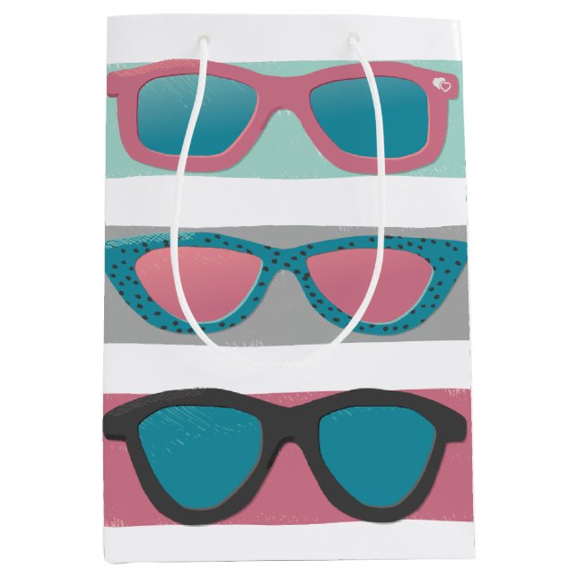 Sac Cadeau Moyen Lunettes de soleil Trio rose (Devant)
