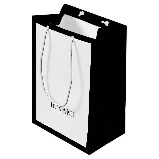 Sac Cadeau Moyen Magasin d'affaires mignon noir (Devant Angle)