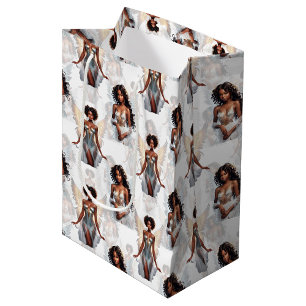 Sac Cadeau Moyen Magnifique motif de conception d'anges de fille no