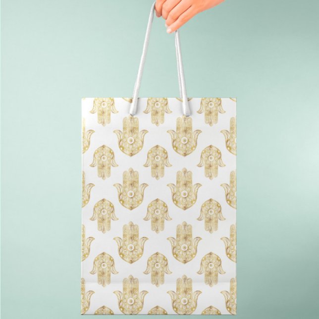 Sac Cadeau Moyen Main de tournesol or Hamsa (Créateur téléchargé)