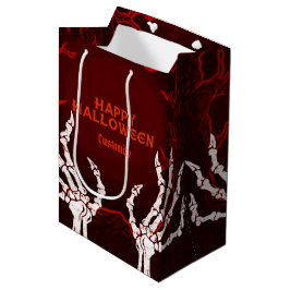 Sac Cadeau Moyen Mains de squelette orange