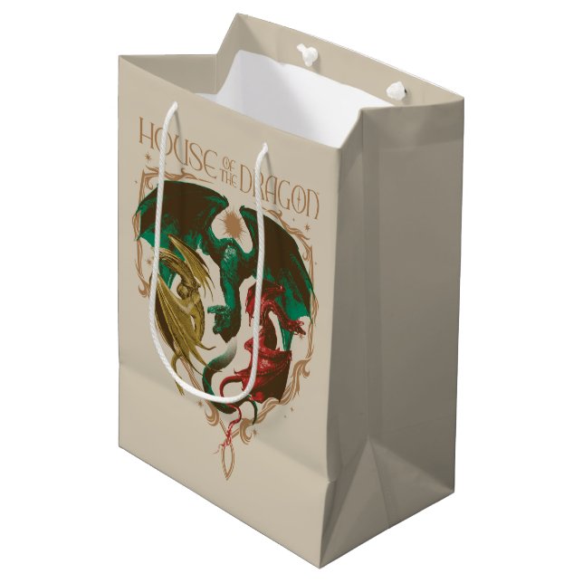Sac Cadeau Moyen Maison du Dragon | Bouclier dragon (Devant Angle)