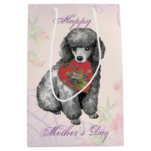 Sac Cadeau Moyen Maman de coeur de caniche miniature