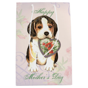 Sac Cadeau Moyen Maman du coeur beagle