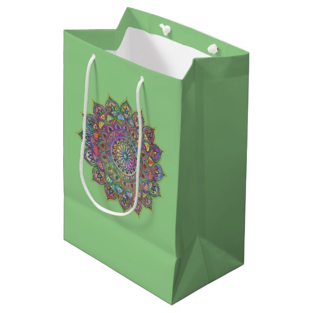 Sac Cadeau Moyen Mandala Inde Style 1 (Devant Angle)