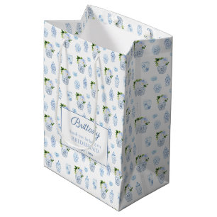 Sac Cadeau Moyen Mariage Bleu Intelligent Et Blanc  Bridesmaiers Me