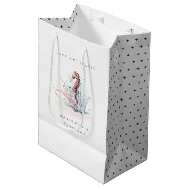 Sac Cadeau Moyen Mariage de corail d'algues sous-marines (Devant Angle)