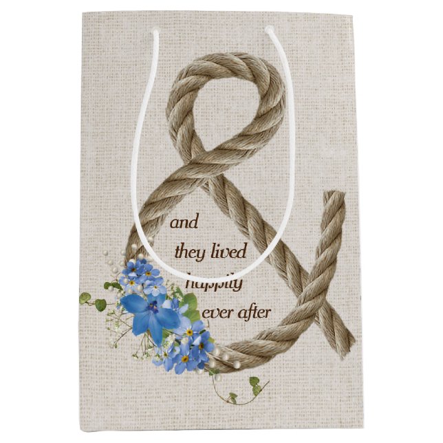 Sac Cadeau Moyen Mariage de corde Ampersand (Devant)