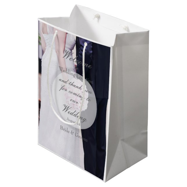 Sac Cadeau Moyen Mariage de mariée et de chambre (Devant Angle)