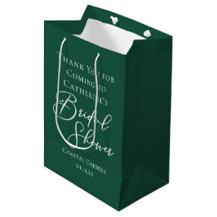Sac Cadeau Moyen Mariage Émeraude Vert Personnalisé