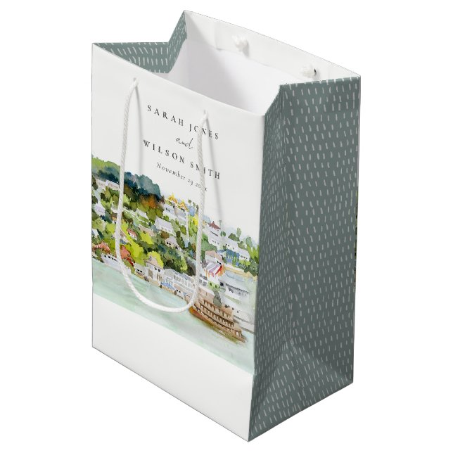 Sac Cadeau Moyen Mariage paysager Elegant River Cruise Country (Devant Angle)