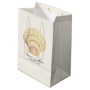Sac Cadeau Moyen Mariage simple coquille vintage