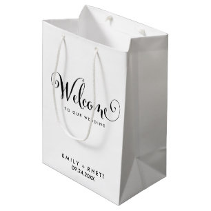 Sac Cadeau Moyen Mariage Southern Belle Calligraphy Bienvenue