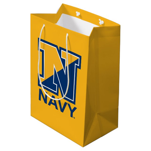Sac Cadeau Moyen Marine américaine | Marine initiale N (Dos Angle)