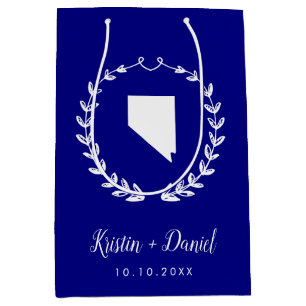 Sac Cadeau Moyen Marine Blue Nevada Carte Mariage Bienvenue Swag