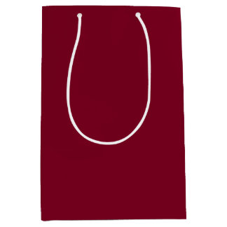 Sac Cadeau Moyen Maroon bordeaux de couleur solide