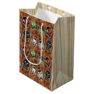Sac Cadeau Moyen Masques Rétro - Citrouille