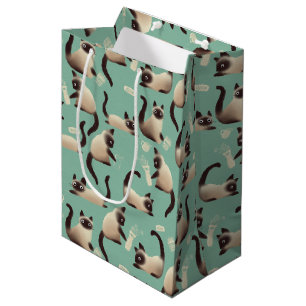 Sac Cadeau Moyen Mauvais chats siamois frapper des trucs