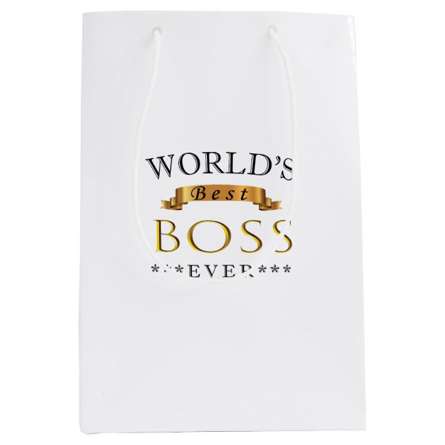 Sac Cadeau Moyen Meilleur patron du monde (Devant)