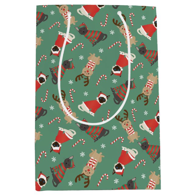 Sac Cadeau Moyen Meowy Christmas Cats (Devant)