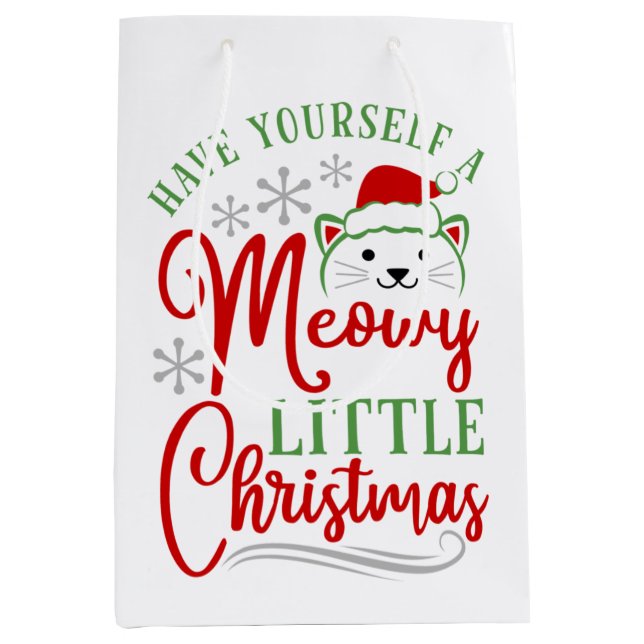 Sac Cadeau Moyen Meowy Little Christmas (Devant)
