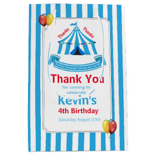 Sac Cadeau Moyen Merci de fête d'anniversaire du joli Cirque