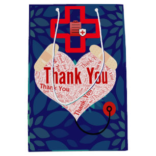 Sac Cadeau Moyen Merci de médecin sur mesure; w/ Doc. Nom et messa