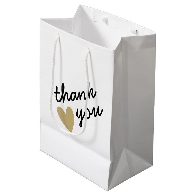 Sac Cadeau Moyen Merci simple et simple (Devant Angle)