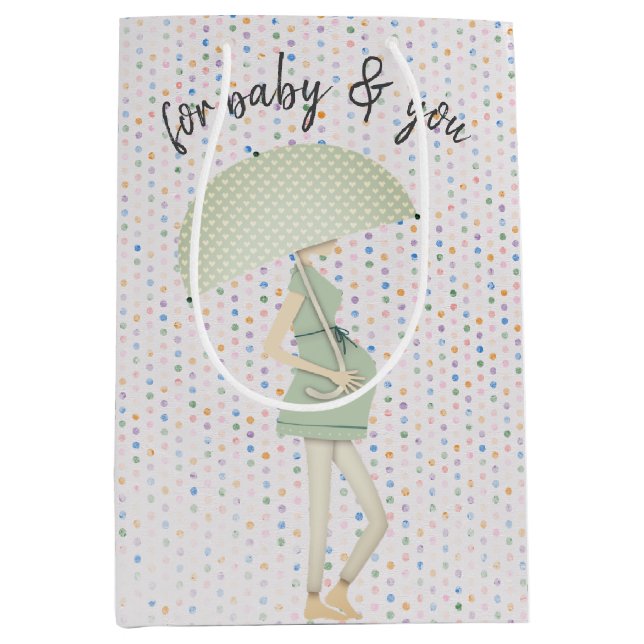 Sac Cadeau Moyen Mère attenante avec parapluie (Devant)