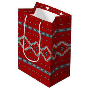 Sac Cadeau Moyen Mesas sud-ouest Rouge et Turquoise