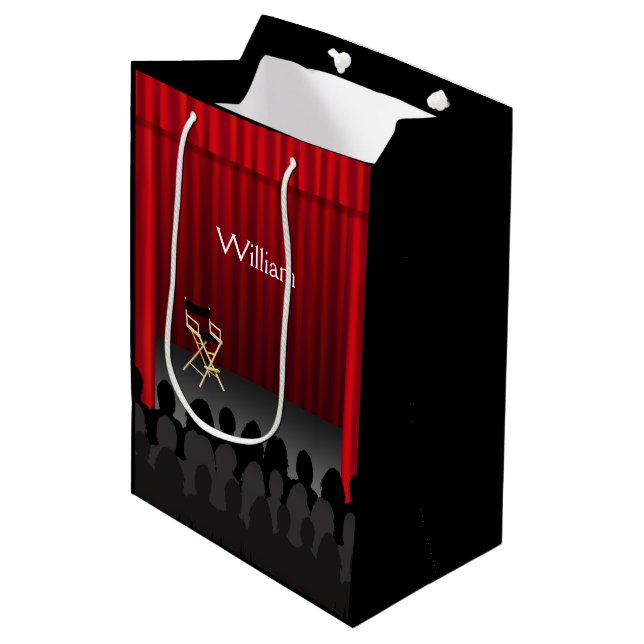 Sac Cadeau Moyen MGB Personnalisé Directeur de rideau de théâtre (Devant Angle)