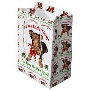 Sac Cadeau Moyen Miniature Pinscher Noël